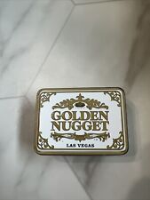GOLDEN NUGGET Las Vegas Tin White Gold Black With Sealed Playing Cards picture