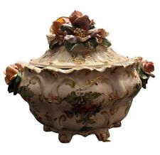 Antique Capodimonte Floral Piece W Lid Trinket, Jewelry, Or You Decide picture