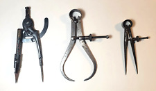 Vintage Drafting Compass Drawing Tool Lot of 3 Craftsman/Consolidated Tool Works picture