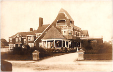 Unique Mansion House & Driveway American Flags 1900s RPPC Postcard UDB picture