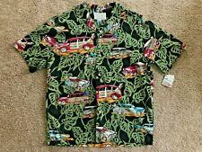 Kalaheo Hawaiian Aloha Woody Car Shirt Sz M Cotton Rayon Blend picture