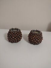 Ceramic Tealight Pinecone Candle Holders Hobby Lobby Candles Never Used  picture