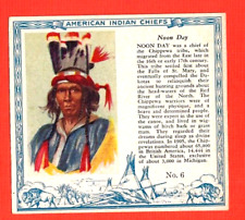 1954 T129 Red Man Chewing Tobacco - American Indian Chiefs  #6   NOON DAY picture