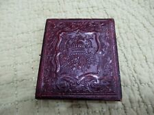 Antique Civil War  Embossed Leather Bound Folding Picture Frame - Lovely L4.24 picture