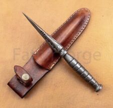 Handmade DAMASCUS STEEL Hunting Dagger Survival Boot KNIFE Full Tang Combat picture