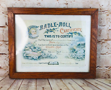 vtg 1927 cradle roll certificate framed under glass 13.5
