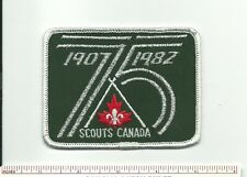 BQ SCOUT CANADA 1982 75TH WORLD ANNIVERSARY LARGE WHT RE CANADIAN PATCH GAUZE  picture