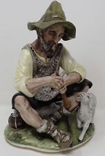 Dresden Porcelain Figurine Old Man Woodworking With Lamb picture
