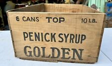 Rare Golden PENICK SYRUP Can Wood Crate Box Vintage advertising General Store picture
