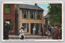 Postcard Mark Twain at Boyhood Home, Hannibal, Missouri Vintage WB picture