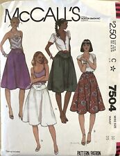McCall’s 7504 Women’s Vintage Skirt & Transfer Pattern Size 10 Uncut picture