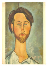 Modigliani, Portrait of Zborowski, Fernand Hazan France Postcard Art Museum Vtg  picture