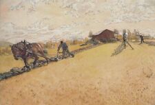 Oil painting Ploughing-Carl-Larsson-Oil-Painting horse in landscape in oil art picture
