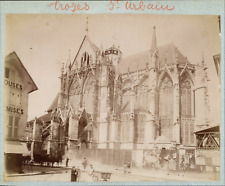 France, Angers, Rue Animée in front of the Basilique Saint-Urbain vintage albumen prince picture