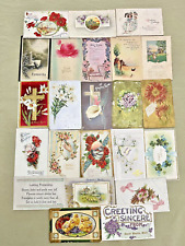 Antique Vintage Greeting Postcards Lot of 23 Easter Birthday Sympathy picture