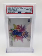 2020-21 Panini Prizm Premier League Jamie Vardy Color Blast #14 PSA 10 Gem Mint picture