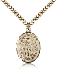Saint Germaine Cousin Medal For Men - Gold Filled Necklace On 24 Chain - 30 ... picture