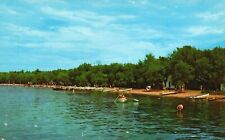 Postcard MN Crosslake Minnesota Shore View from Water 1957 Vintage PC G8463 picture