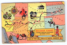 Fred Harvey Santa Fe Railroad Train Map Hotels & Restaurants Postcard B596 picture