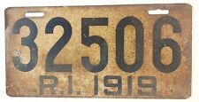 Rhode Island 1919 Old License Plate Vintage Auto Tag Man Cave Collector Decor picture