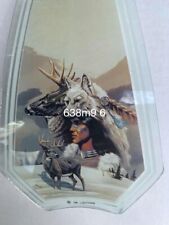 OK LIGHTING TOUCH LAMP REPLACEMENT GLASS 1 PANEL American Indian Deer Wildlife picture