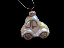 Vintage Blown Glass Ornament Car Silver And Gold picture