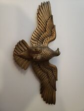 Vintage Porcelain American Bald Eagle Wall Plaque Hanging Painted 11” picture