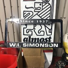 1 Since Rare 1937 W.I. Simonson Mercedes Benz Dealer License Plate Plastic picture