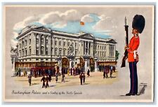 Helen Mckie Artist Signed Postcard Buckingham Place Sentry Of Scots Guard Tuck picture