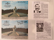 WW2 RAF BATTLE OF BRITAIN MEMORIAL FOLKESTONE SIGNED BY PILOTS X2 + DETAILS picture