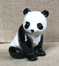 Vintage Glossy Porcelain Sweet Sitting Panda Bear Figurine picture