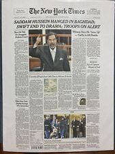 NEWSPAPER HEADLINE ~ SADDAM HUSSEIN HANGED TO DEATH BAGHDAD IRAQ WAR CRIMES 2006 picture