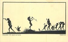 Postcard C-1910 Fantasy silhouette Fairy Pipers Teubner 23-8091 picture