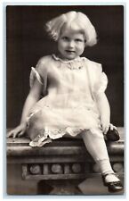 c1930's Cute Little Girl Blonde Hair RPPC Photo Unposted Vintage Postcard picture