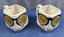 Lot of 2 Vintage 1959 Parksmith Corp - Here's Looking At You Ceramic Coffee Mugs picture