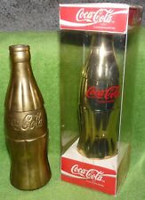 2 Coca-Cola Collectible Bottles, Cracker Barrel 1994 Boxed, Vintage Solid Brass picture