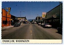 Enumclaw Washington WA Postcard Main Street Gateway To Chinook Pass Jewelry Cars picture