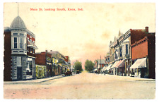 Postcard Knox Indiana Main St Looking Feat Furniture Store Farm Loans Post 1907 picture
