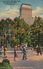 Postcard TN Memphis Court Square Sterick Building 1942 Linen Vintage PC H2440 picture