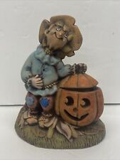 Vintage Dona’s Mold Halloween Ceramic Light JACK-O-LANTERN Scarecrow Pumpkins 7