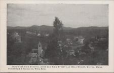 Postcard Bird's Eye View Showing Lower End Main St + Weld St Wilton ME  picture