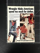 Wrangler Men’s Sportswear Jeans 1972 Vintage Print Ad picture