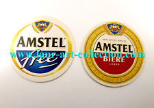 AMSTEL - 2 OLD SUB BOCK / UNDER GLASS ALCOHOL BEER, BAR PUB - BEER COASTER picture