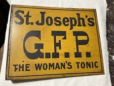 Antique Pharmacy Sign, Women's Tonic, Soap, 2 Sided, 1920's, Flange picture