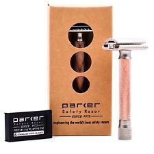 Parker Variant ADJUSTABLE Safety Razor & 5 Double Edge Blades - Rose Gold picture