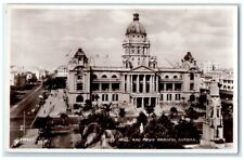 c1940's City Hall And own Gardens View Durban South Africa RPPC Photo Postcard picture