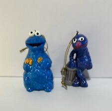 Vintage Sesame Street Christmas Ornaments Cookie Monster & Grover picture