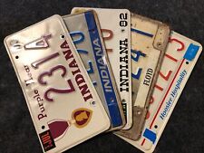 Lot of 5 Indiana License Plates Expired / Vintage, 1982, 1989, 1989, 1990, 1993 picture