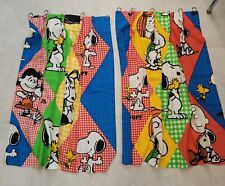 Set/Pair Of Vintage 1966 Snoopy Peanuts 38x33 Curtains JcPenney Pinch Pleats picture