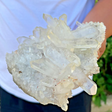 770g Large Natural White Clear Quartz Crystal Cluster Rough Healing Specimen picture